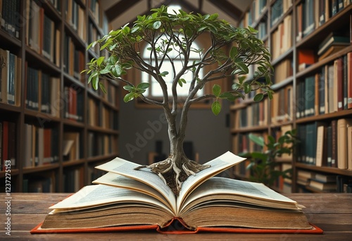 Education concept with tree of knowledge photo