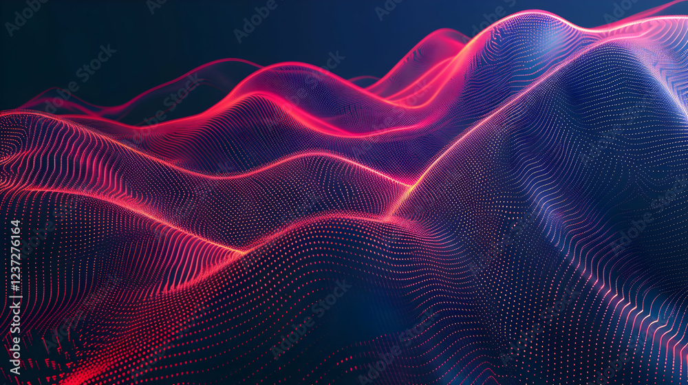 Abstract digital landscape with flowing waves in vibrant colors. Abstract digital landscape with flowing waves in vibrant colors.