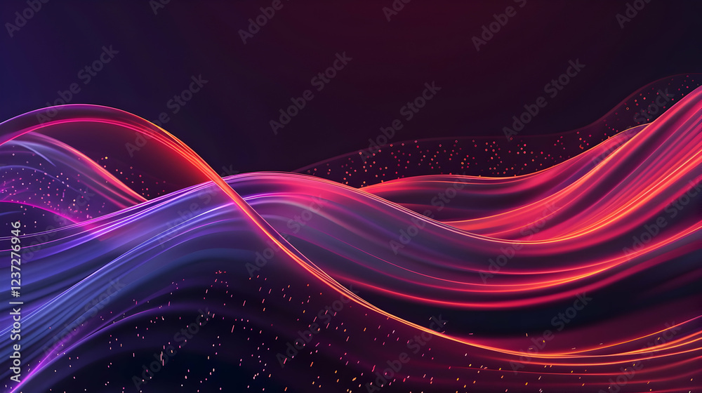 Naklejka premium Abstract waves in vibrant colors create a dynamic and modern visual effect.