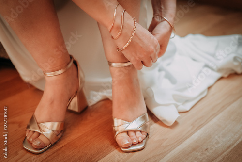 préparatifs mariée, détail des chaussures