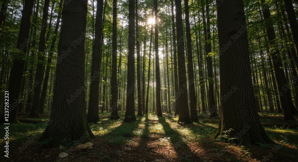 Obraz premium Sunlit Forest Path