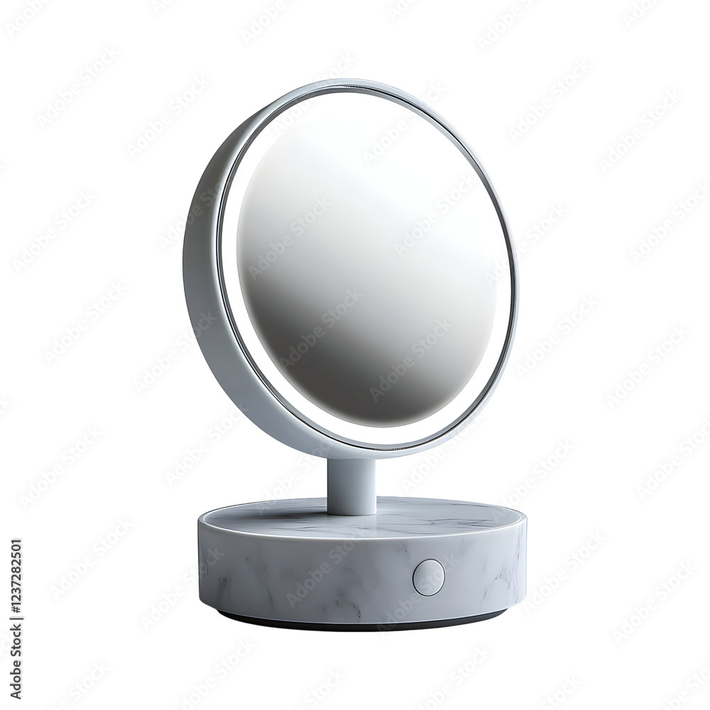 Portable Vanity Mirror with Built-in LED Lights Isolated on Transparent Background Portable Vanity Mirror with Built-in LED Lights Isolated on Transparent Background