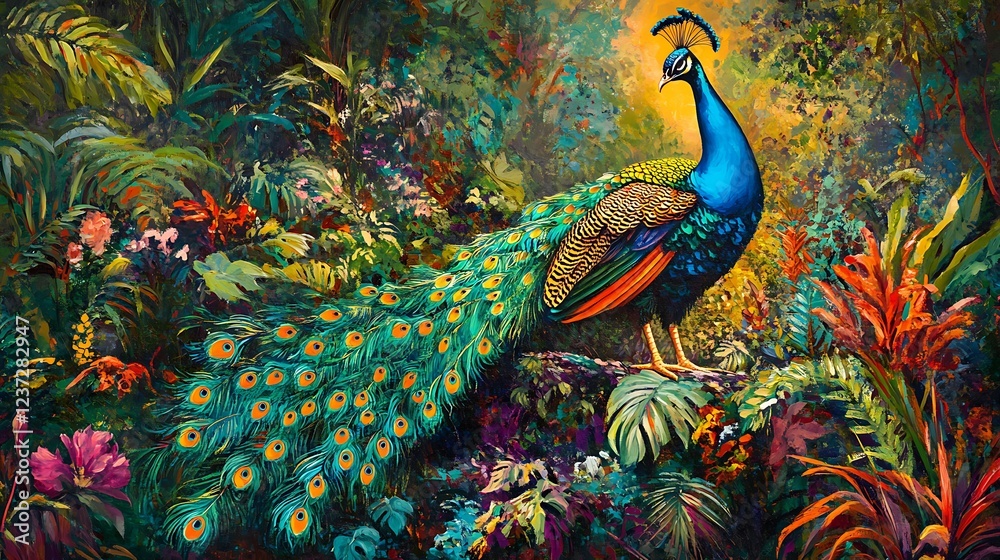Fototapeta premium peacock with feathers