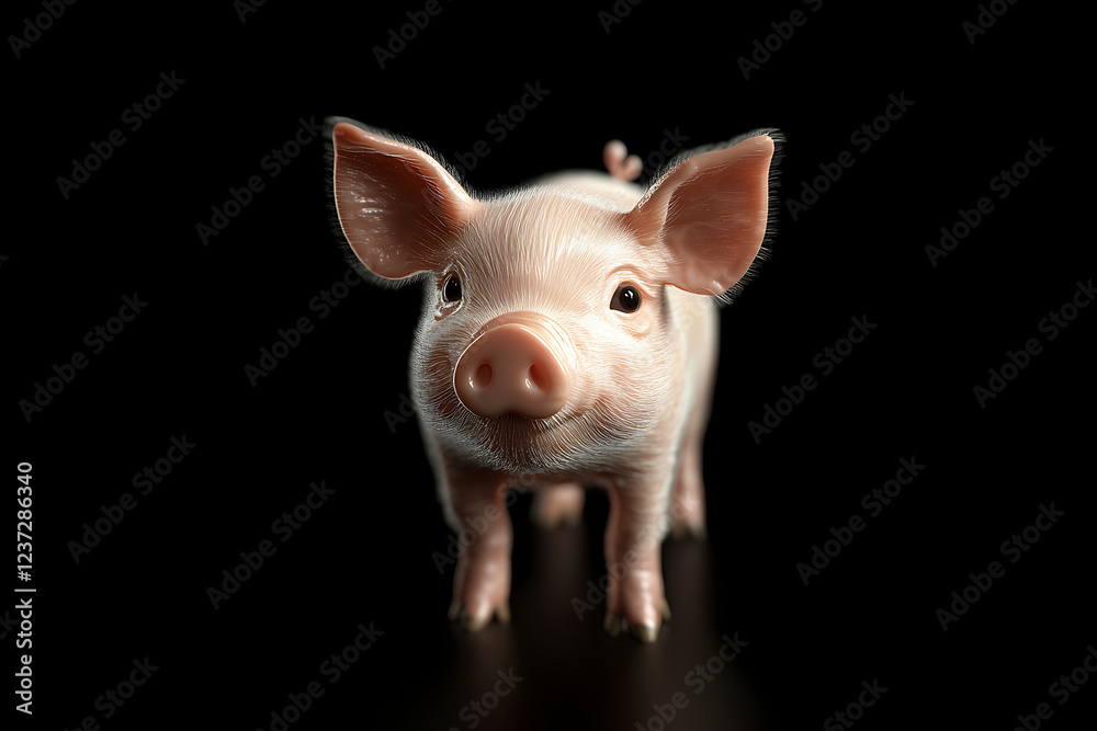 pig on a black background, pig on a blank black background, a pig, pig, cute pig, black background, copy space for add text, 3d rendering, 3d, vector, AI generative pig on a black background, pig on a blank black background, a pig, pig, cute pig, black background, copy space for add text, 3d rendering, 3d, vector, AI generative
