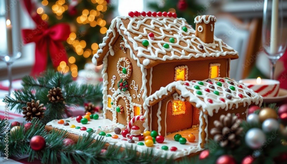 Naklejka premium Gingerbread Houses