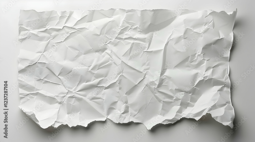A crumpled piece of white paper on a flat surface, showcasing texture and depth. A crumpled piece of white paper on a flat surface, showcasing texture and depth.