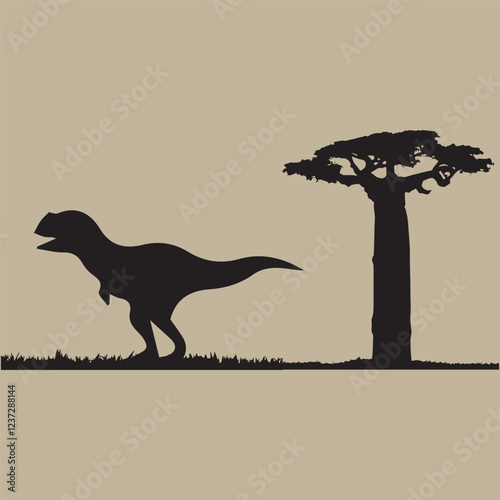 silhouette of a dinosaurus, silhouette of dinosaurus 