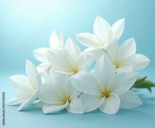 Elegant white flowers arrangement studio background nature photography soft lighting close-up beauty concept