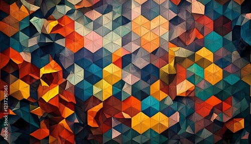 Geometric tessellation pattern creating a modern, harmonious visual effect. photo