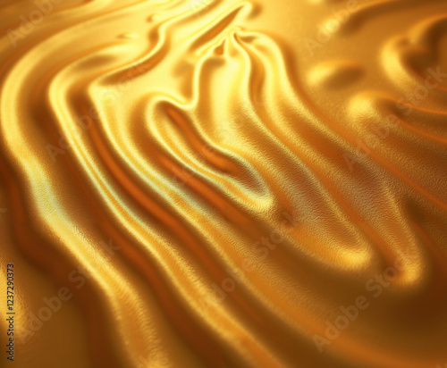Flowing golden waves abstract texture art design digital environment close-up view conceptual imagery