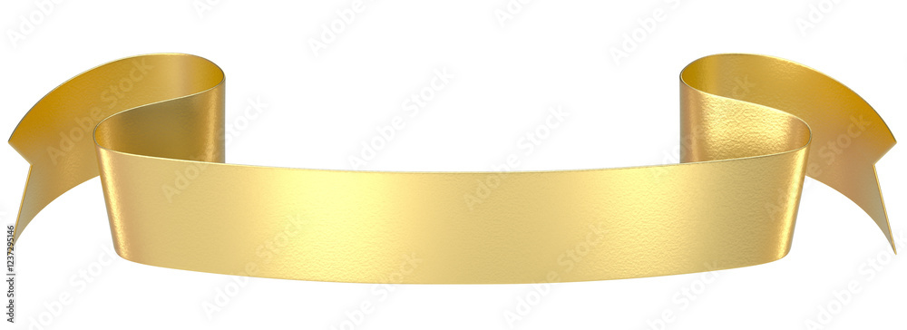 Elegant Golden Ribbon Banner with Copy Space for Award, Celebration, or Announcement Design Elegant Golden Ribbon Banner with Copy Space for Award, Celebration, or Announcement Design