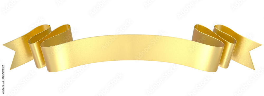 Elegant Golden Ribbon Banner with Copy Space Elegant Golden Ribbon Banner with Copy Space