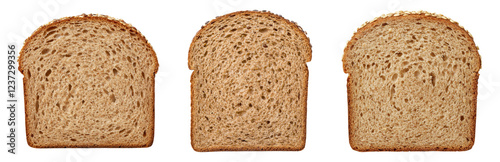 Slices of Whole Wheat Bread Isolated Isolated on transparent background