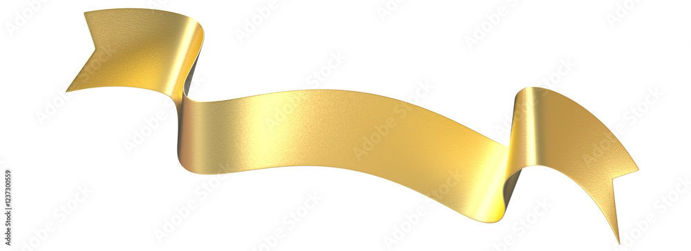 Golden Ribbon Banner, Elegant Swirling Design Element Golden Ribbon Banner, Elegant Swirling Design Element