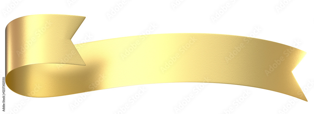 Elegant Golden Ribbon Banner with Copy Space for Text or Design Elegant Golden Ribbon Banner with Copy Space for Text or Design
