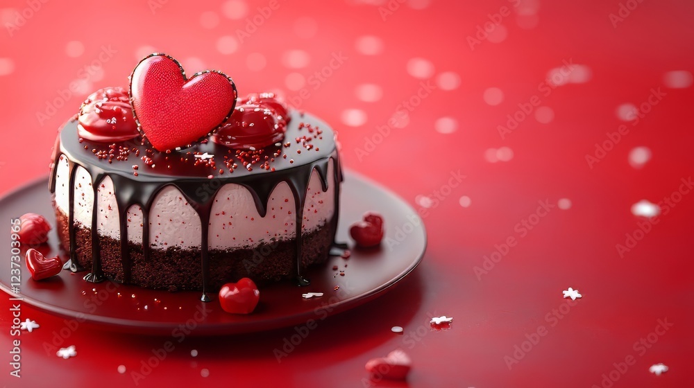 Heart-shaped cake for Valentine's Day Heart-shaped cake for Valentine's Day