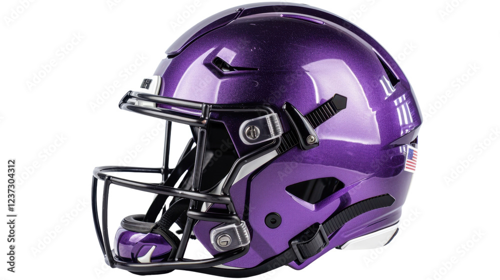 Naklejka premium Purple football helmet with transparent background representing american football game