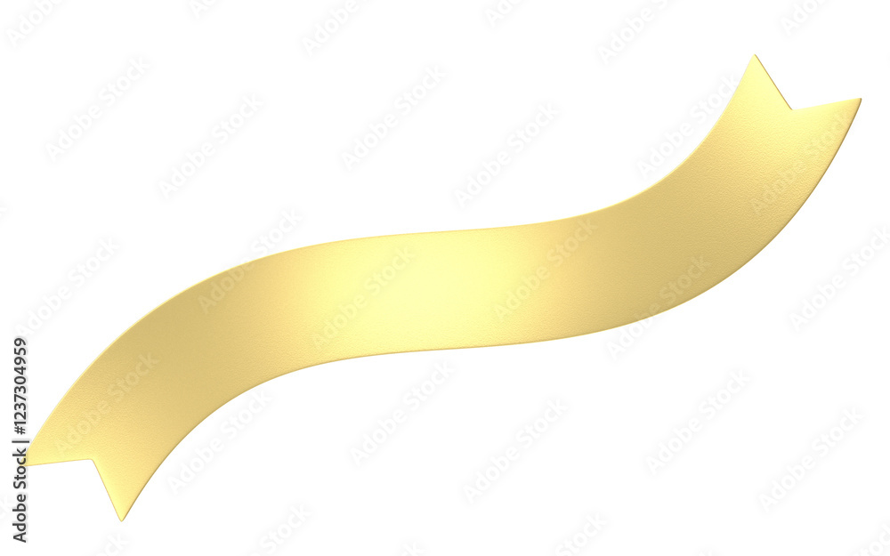 Golden Curving Ribbon Banner Design Element Golden Curving Ribbon Banner Design Element