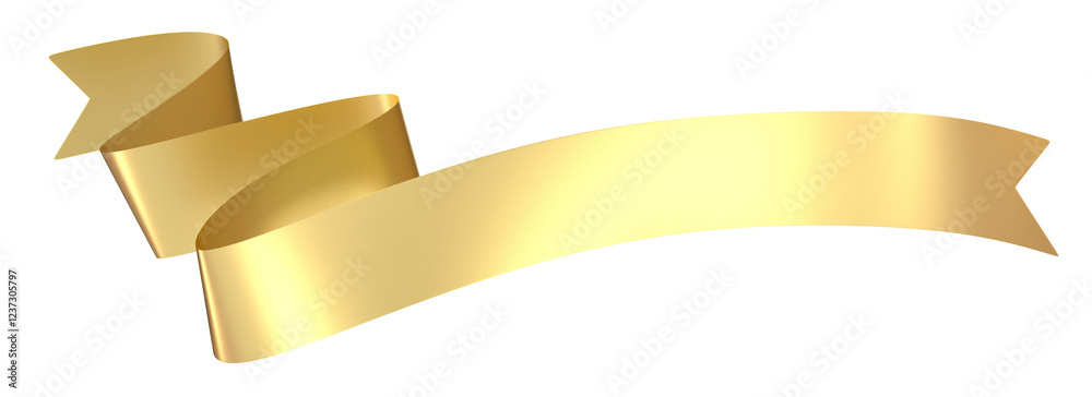 Elegant Gold Ribbon Banner, Swirling Design Element Elegant Gold Ribbon Banner, Swirling Design Element