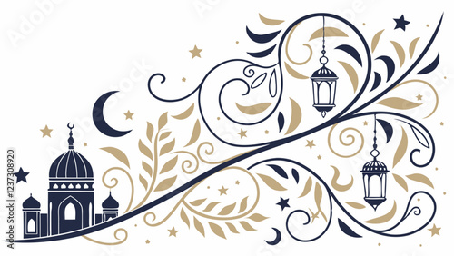 Islamic Art Decorative Ramadan Mosque Crescent Moon Lantern