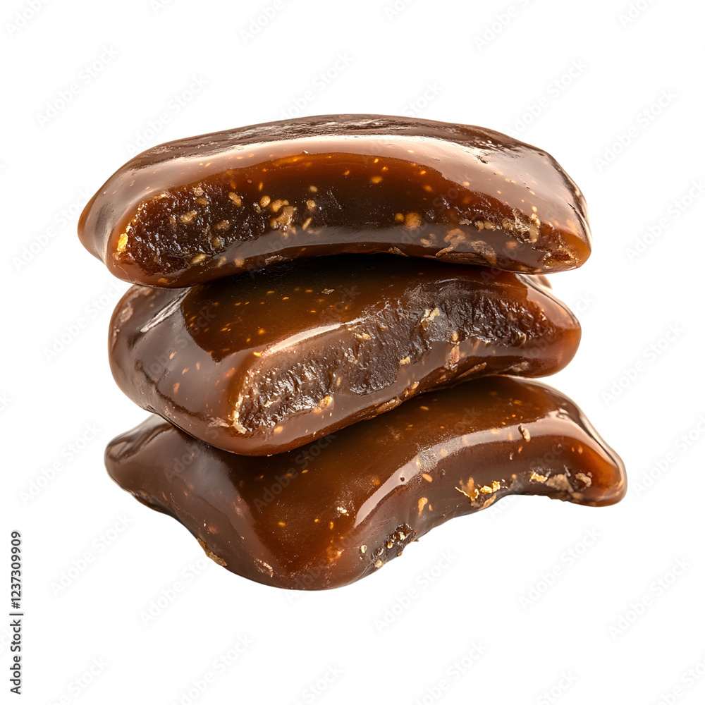 Tamarind Caramel Chocolate Pieces Isolated on Transparent Background Tamarind Caramel Chocolate Pieces Isolated on Transparent Background