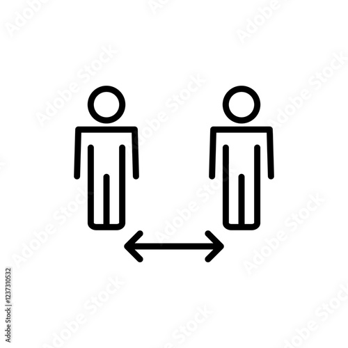 Social distance icon vector. social distancing sign and symbol. self quarantine sign