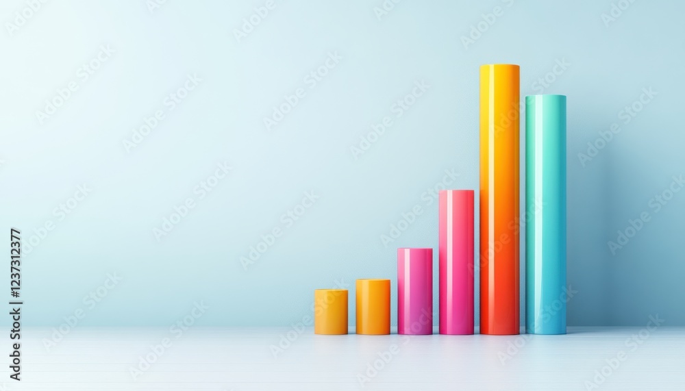 Colorful bar charts representing business growth and data analysis on a light background, symbolizing success and progress. Colorful bar charts representing business growth and data analysis on a light background, symbolizing success and progress.