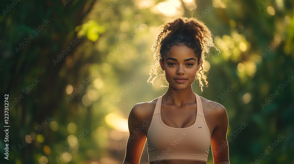 A Young Woman Exercising with Running and Walking in Nature at the Park; Uma jovem Praticando Corrida e Caminhada em Meio à Natureza no Parque A Young Woman Exercising with Running and Walking in Nature at the Park; Uma jovem Praticando Corrida e Caminhada em Meio à Natureza no Parque