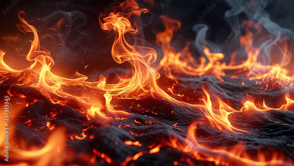 Fiery Embers and Lava Texture Background Image Fiery Embers and Lava Texture Background Image