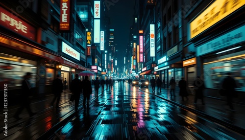 Vibrant Nightlife in Urban Streets