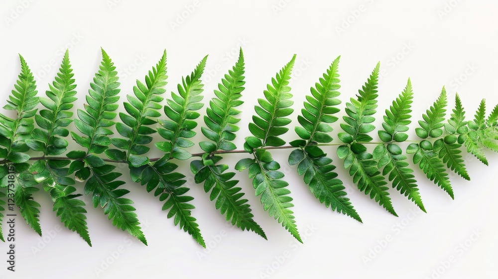 Green fern leaves on white background. AI generative. . Green fern leaves on white background. AI generative. .