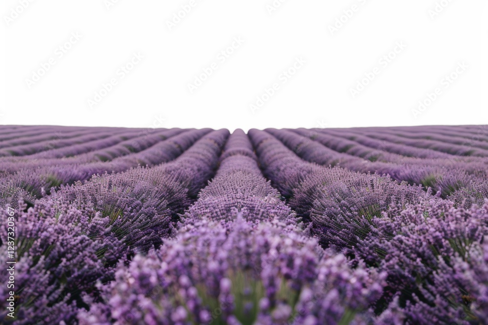 Obraz premium Rows of purple lavender flowers fading into the distance. AI generative. .