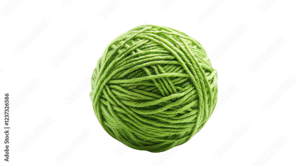 Green yarn ball isolated on transparent background for knitting and crochet projects Green yarn ball isolated on transparent background for knitting and crochet projects