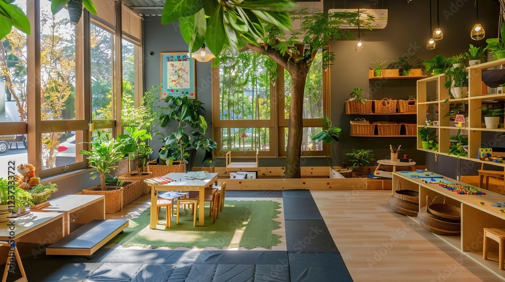 This photo shows a warm and inviting image of a traditional tea shop in Sri Lanka. The shop is small and intimate, with wooden floors and walls. AI generated illustration
