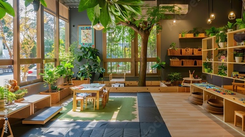 Obraz na płótnie This photo shows a warm and inviting image of a traditional tea shop in Sri Lanka. The shop is small and intimate, with wooden floors and walls. AI generated illustration w salonie