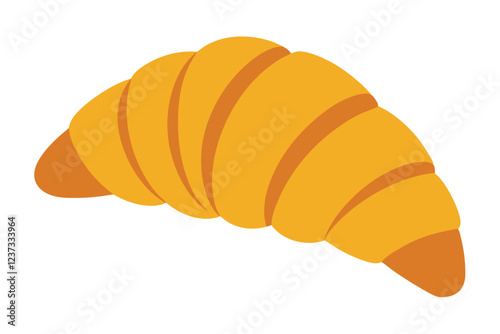 Freshly baked croissant vector art illustration