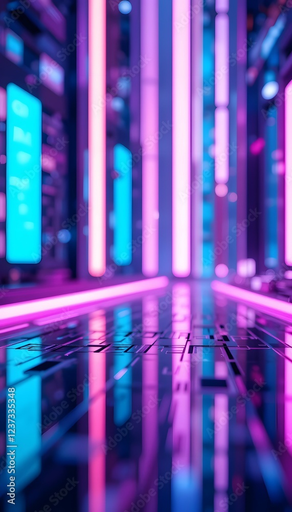 Fototapeta premium Cyberpunk Holographic Glow Abstract Background
