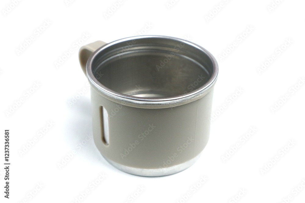 metal cup on white background metal cup on white background