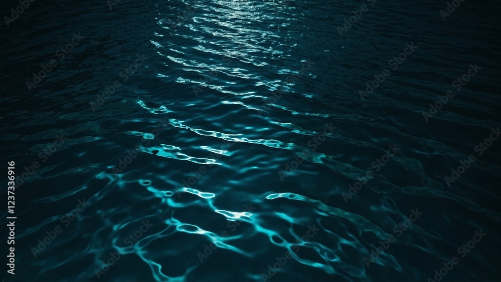 Obraz premium Ripples of water moonlit dark background