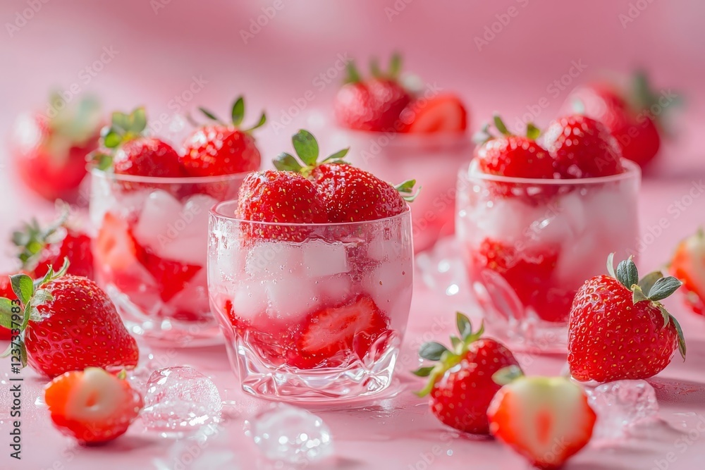 A lot of strawberries in their own juice. Strawberry Red Background. A lot of strawberries in their own juice. Strawberry Red Background.