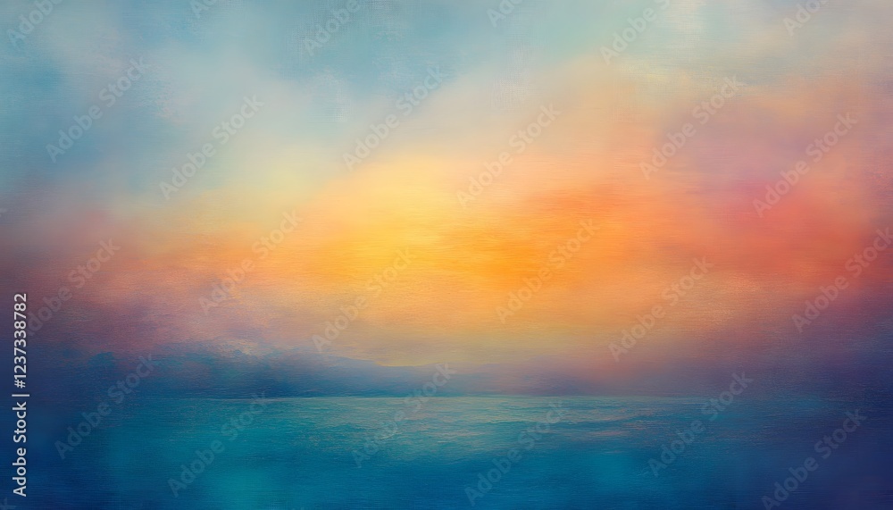 Fototapeta premium Serene Sunset Over Calm Ocean Waterscape