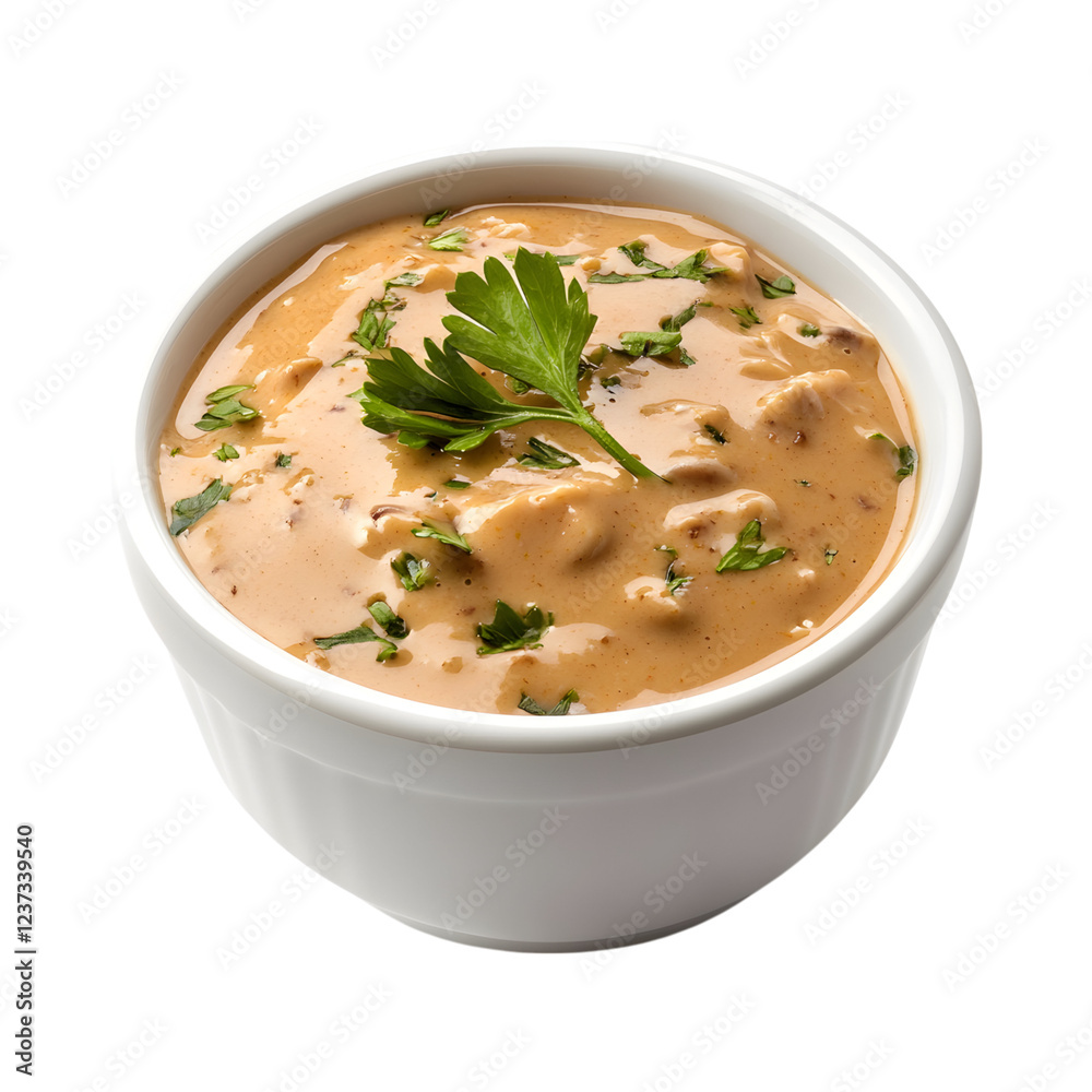 Peanut Yogurt Chutney Soup with Spoon Isolated on Transparent Background Peanut Yogurt Chutney Soup with Spoon Isolated on Transparent Background