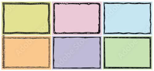 Collection of frames and booklet covers in the style of northeastern cordel. Brazilian woodcut, traditional pastel colors in northeastern culture..eps