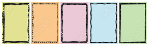 Set of frames and pictures in the style of woodcut in the style of cordel. Vector illustration.eps