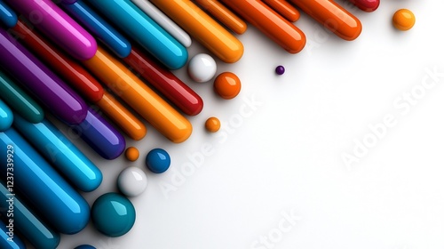 Colorful Cylindrical Shapes Asymmetrical Pattern