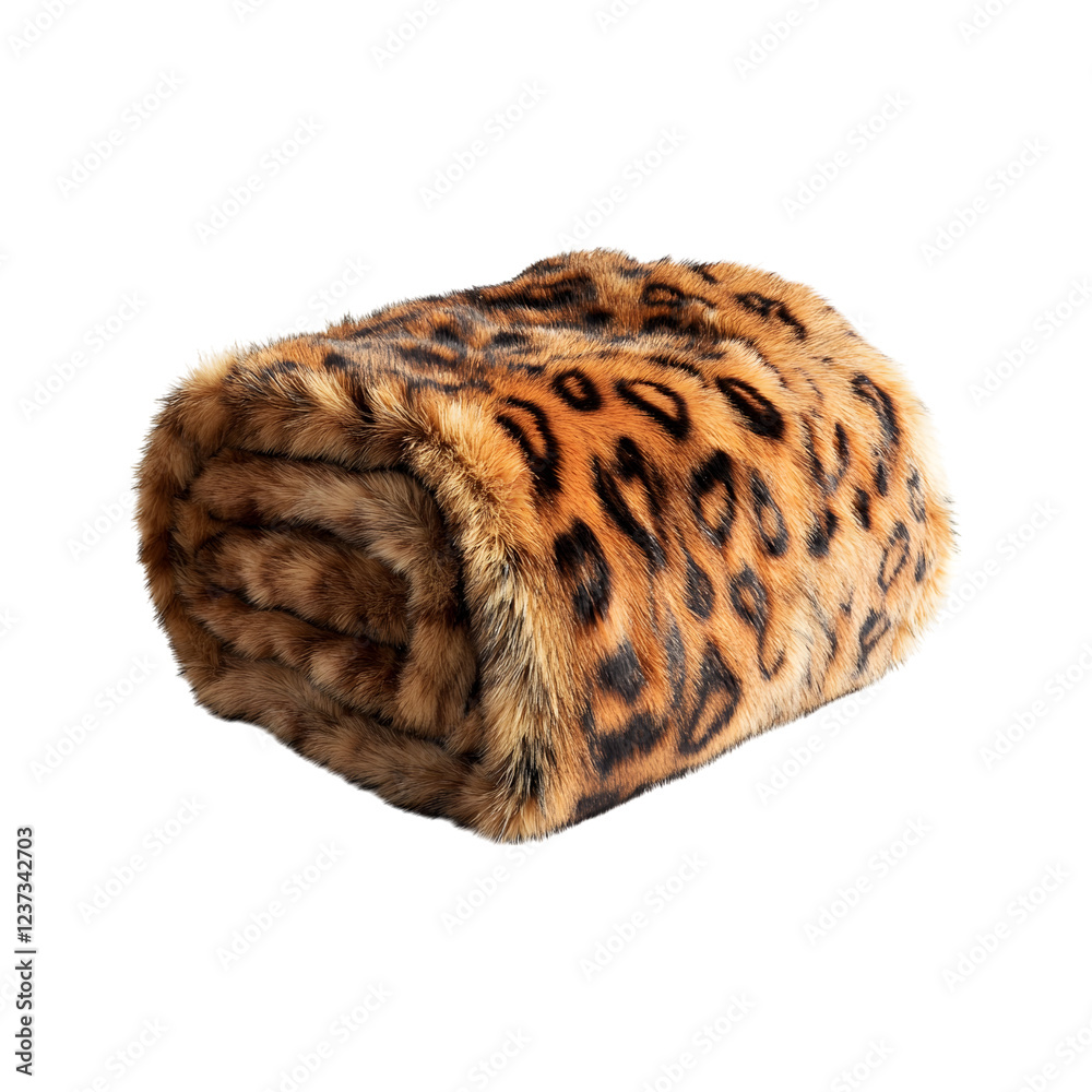 Faux Fur Throw Blanket in Brown and Black Animal Print Patterns Isolated on Transparent Background Faux Fur Throw Blanket in Brown and Black Animal Print Patterns Isolated on Transparent Background