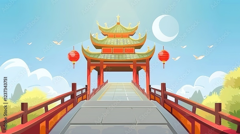 Obraz premium Ancient_chinese_architecture_chinese_temple_fantas