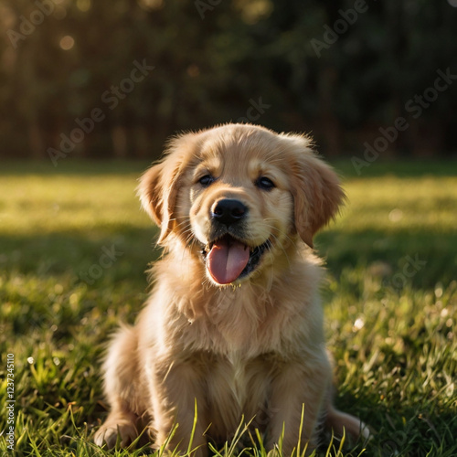 golden retriever on grass