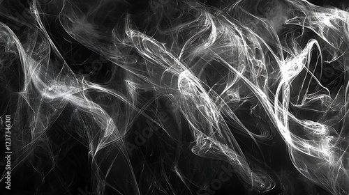 Abstract fractal smoke patterns on black background. photo