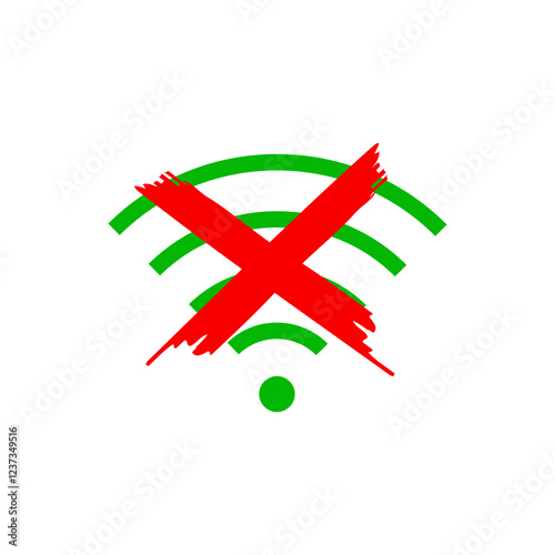 no wifi connection, no wireless connection icon sign